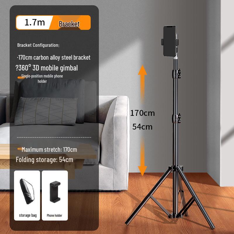 

Carbon Steel Phone Stand with Fill Light for Live Streaming and Exam Prep