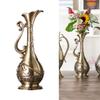 Textured Geometric Vintage Bronze Metal Vases For Living Room Table Centerpieces Display Flower Arrangements Container