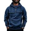 Men's Lined Hooded Pullover Sweatshirt with Multiple Pockets