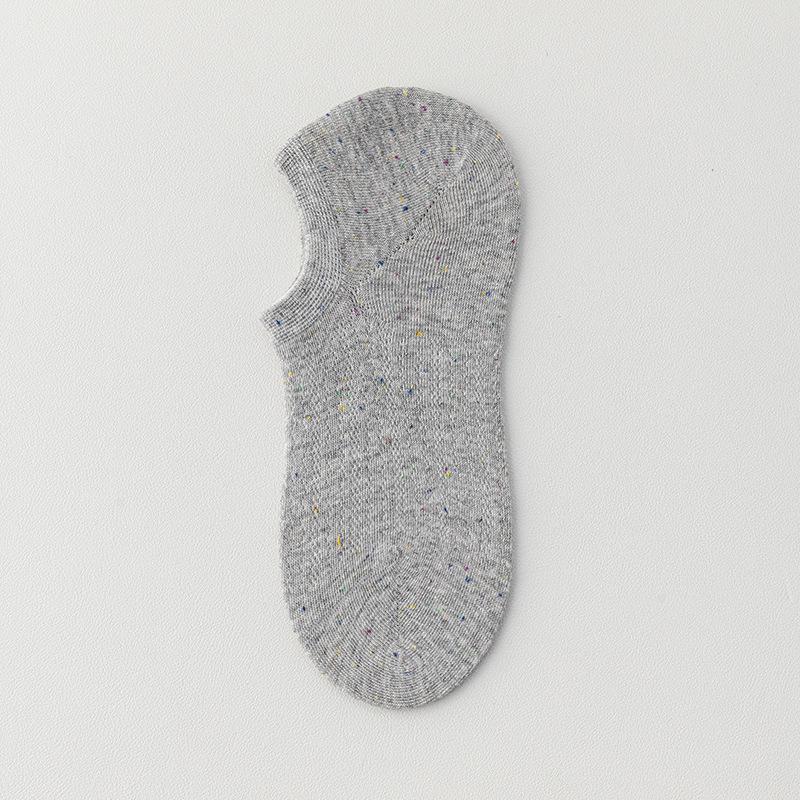 Dot Yarn Women's Spring and Summer Thin Cotton Socks, Shallow-mouthed Invisible Short Socks, Silicone Anti-slip and Non-dropping Heel Socks