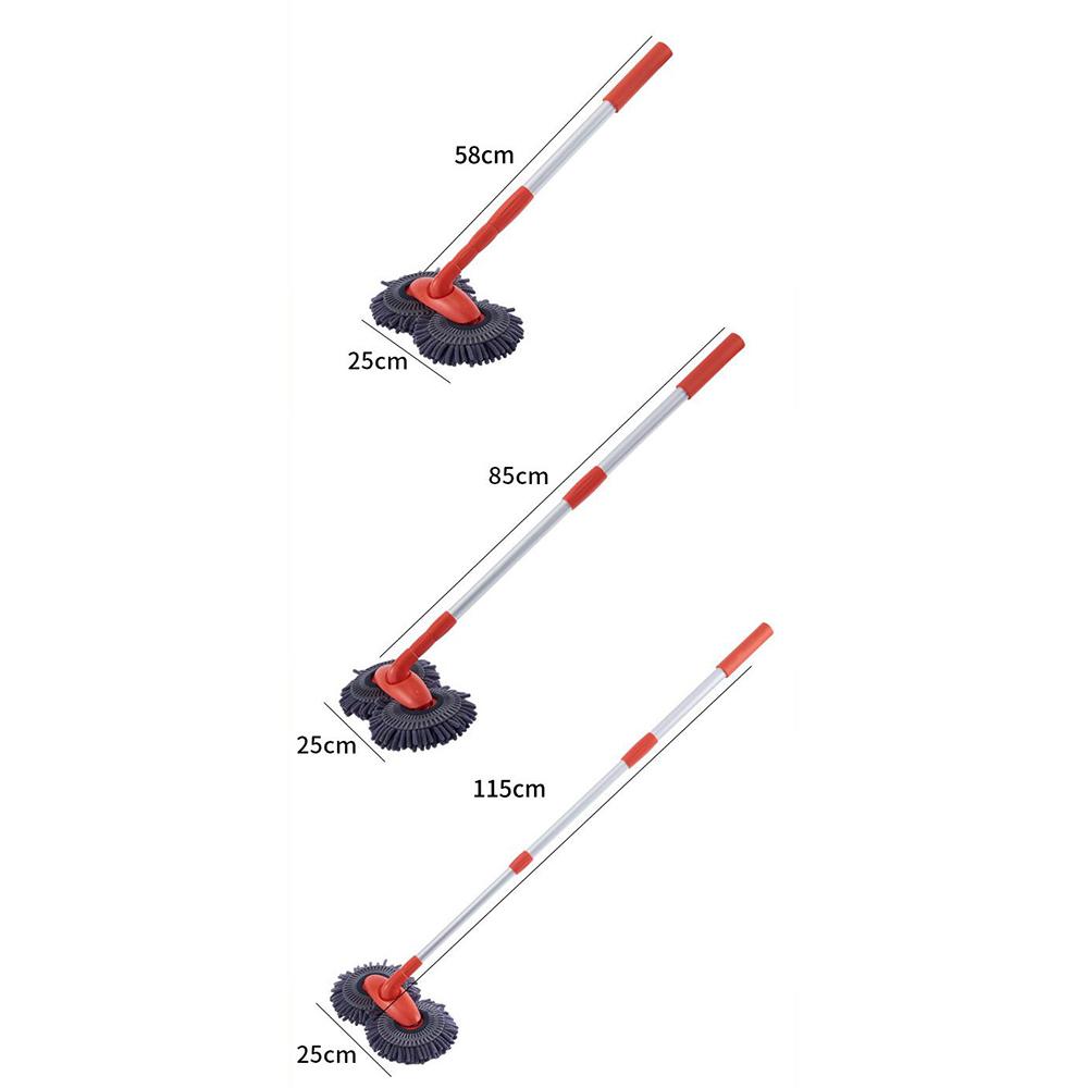 Long Chenille Microfiber Wash Mop with Extension Pole Rotatable Dual Head Car Wash Brush