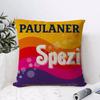 P-Paulaner Spezi Logo Kissenbezug Atmungsaktiver Leinen-Kissenbezug Hautfreundlich Heimdekoration Kissenhülle Mit Verdecktem Reißverschluss