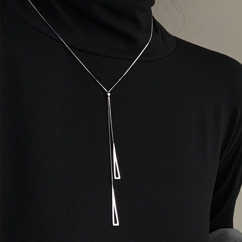 Simple Design Sweater Necklace Women's High-end Long Necklace Niche Temperament Double-layer Sweater Chain Jewelry