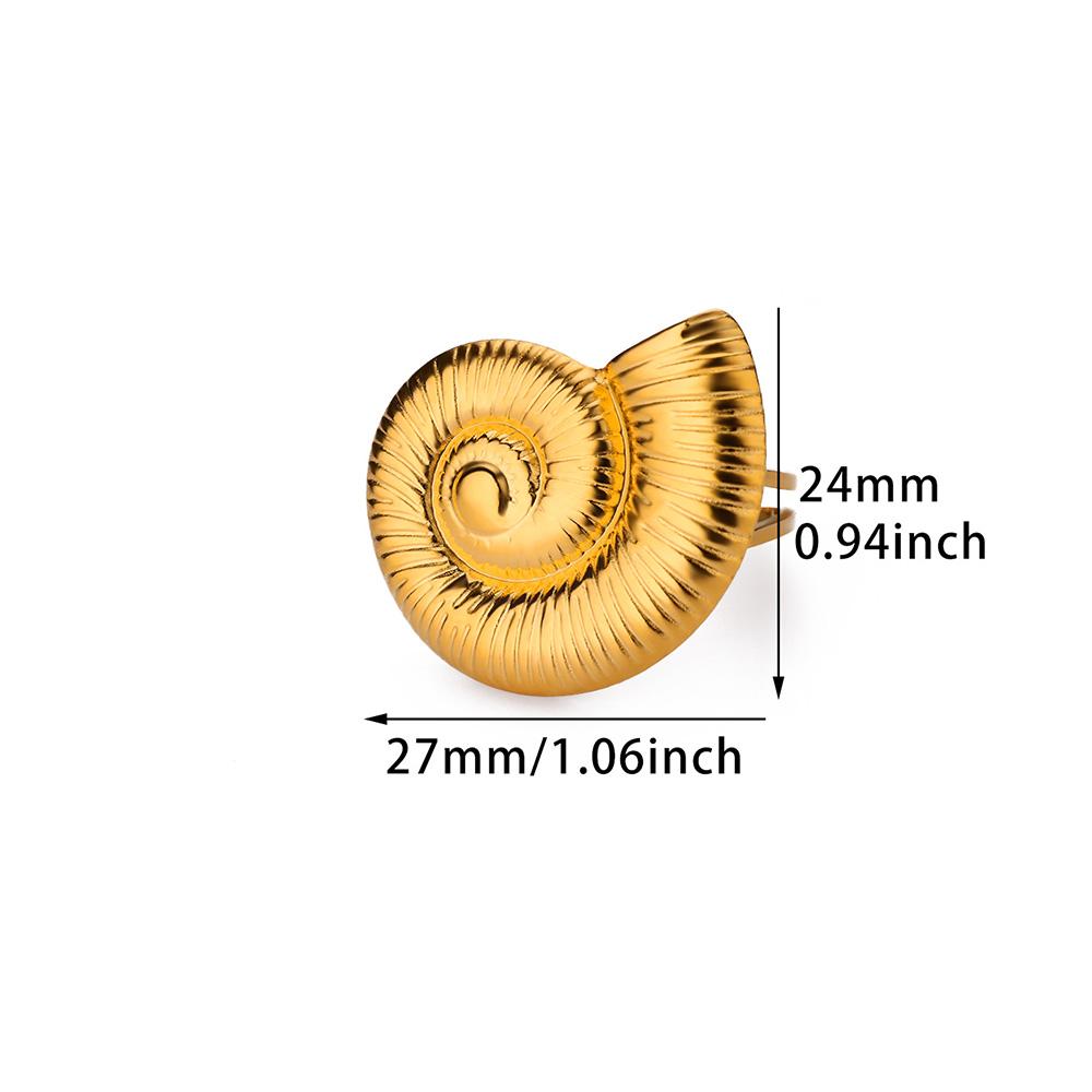 Vintage Conch Rings For Women Gold Color Stainless Steel Geometric Conch Ring Wedding Statement Summer Ocean Jewelry Gift Bff