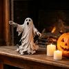 Halloween Ghost Figurine, Spooky Scream Face Ghost Resin Statue for Indoor Shelf, Tabletop Centerpiece, Home Office Decor