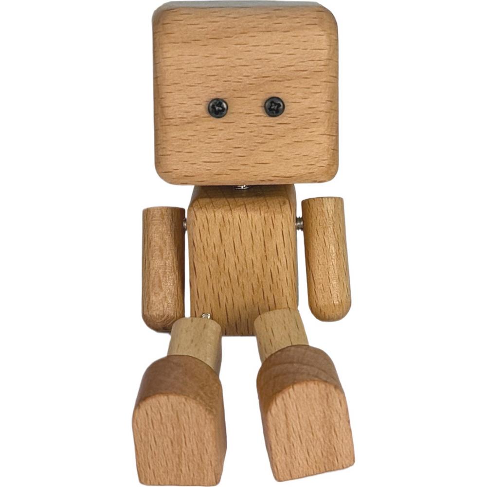Car Air Fresheners Wooden Robot Figurine Shaking Feet Wooden Doll Car Outlet Ventilation Perfume Clips Car Dashboard Ornament