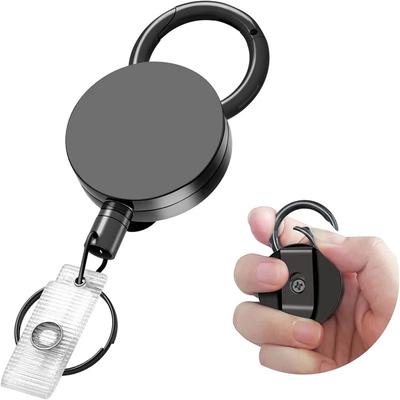 1 Stück ausziehbarer Metall Schlüsselanhänger Ring Gürtelclip Zieh-Schlüsselanhänger Einziehbarer Ausweis-Lanyard Ausweishalter Ausweishalter Clip