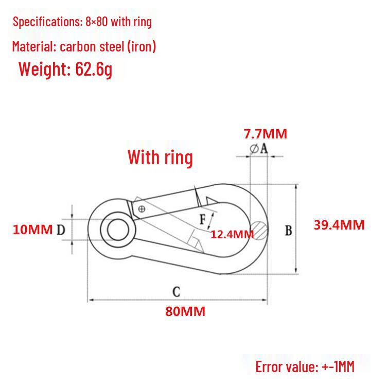 Galvanized Ring Eye Spring Hook Safety Buckle with Lifting Eye and Hook