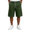 Herren Freizeithose mit Kordelzug und Cargotaschen Entspannte Passform Elastischer Bund Weicher Stoff Knielanges Design