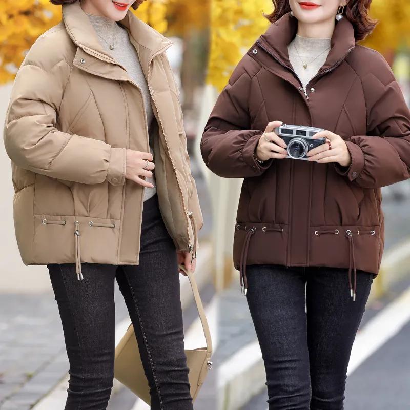Autumn and Winter Down Jacket for Women Short Coat Stylish Middle-aged and Elderly Women Cotton Coat