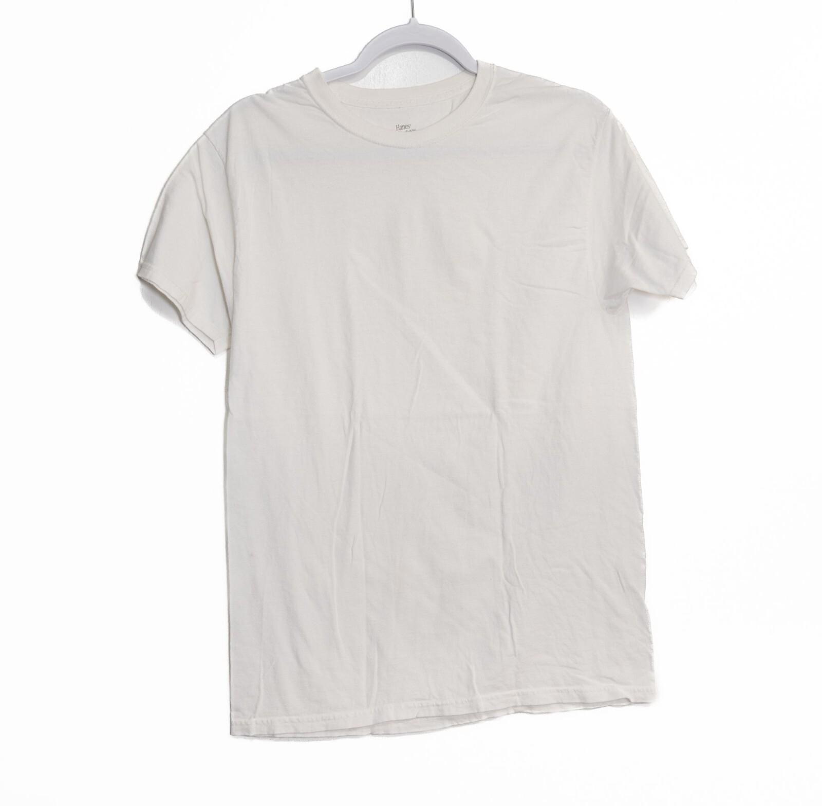 Hanes White Crewneck Cotton T-Shirt Short Sleeve Unisex Size M XXXXL