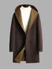 Ikalook Men'S Wool Blend Reversible Hooded Coat Aco116