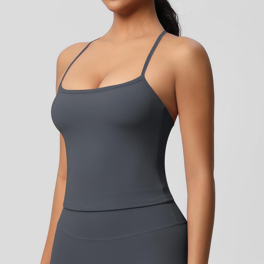 Double Sided Brushed Solid Color Tight Back Long Sports Bra, Running Fitness Yoga Suit, Vest For Women