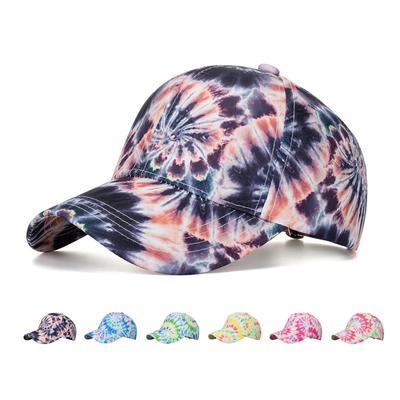 Men Printed Tie-Dye Graffiti Baseball Cap Women Gradient Sunscreen Hat Ponytail Panama Cap Visor Hats Snapback Hat