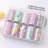Flower Nail Foils Transfer Paper Stickers 50pcs Colorful Floral Adhesive Nail Wraps for DIY Salon Design Art Decor