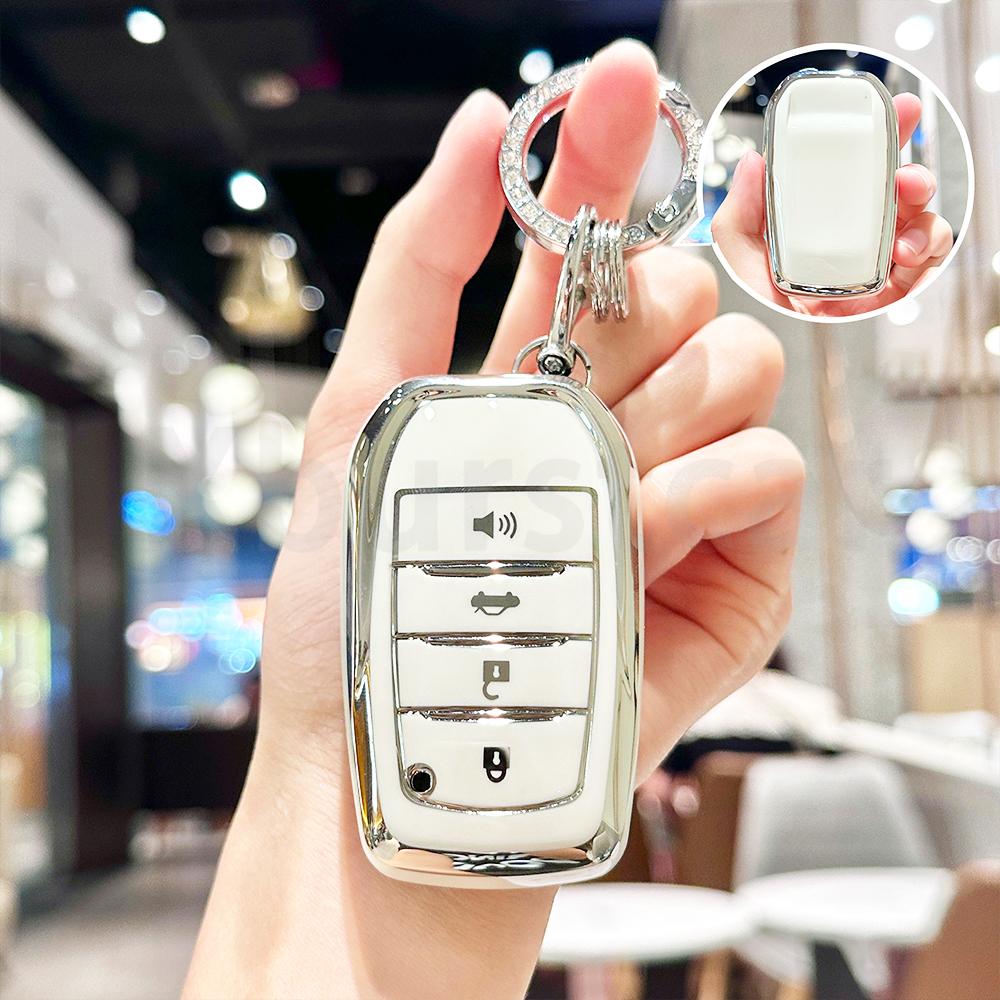 Silver Edge Tpu For Toyota Hilux Innova Camry Prado Crown Tlk 200 Yaris Land Cruiser 200 300 Fortuner Cross Car Key Case Cover
