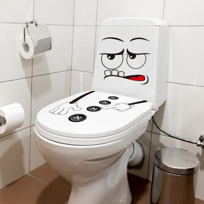 Cartoon Expression Toilet Sticker Waterproof Removable Self-adhesive PVC Living Room Bathroom Wall