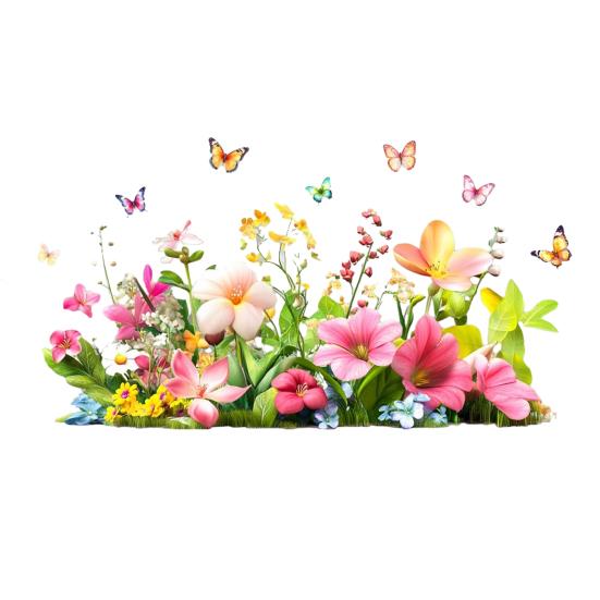 Fensteraufkleber Frühling Garten Design Doppelseitige Sichtbarkeit Elektrostatische Haftung Glasaufkleber Heim- und Geschäftsfensterdekoration