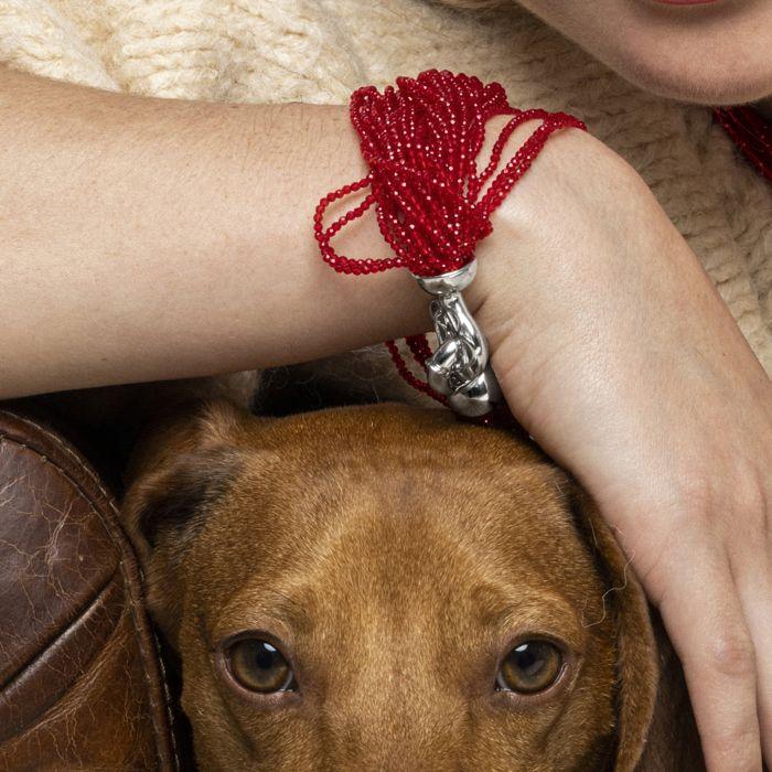 Bracelet - Luxenter - Kibak - Cristal Rouge - Plaqué Finition En Rhodium - 22,5 Cm