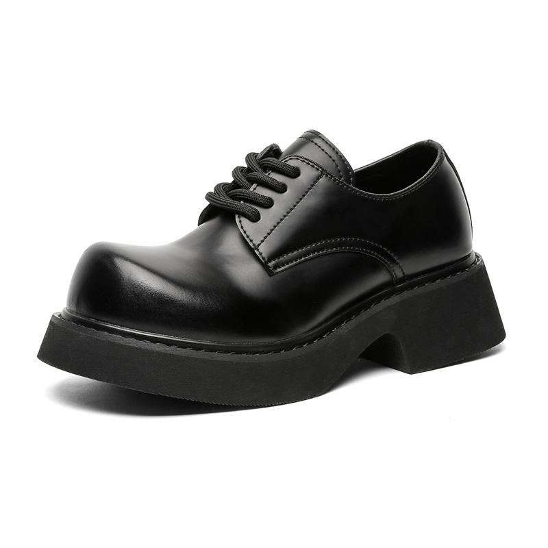 

Мужская кожаная повседневная обувь на толстой подошве, обувь для увеличения роста, обувь класса люкс, деловая формальная обувь для унисекс, шнуровка, туфли 35