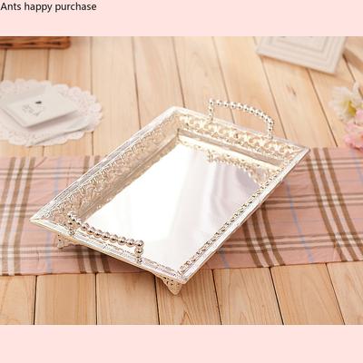 European Style Silver Plated Storage Tray Afternoon Tea Dessert Snack Tray Wedding Dessert Table Decoration Fruit Cake Pan