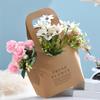 Foldable Waterproof Flower Bag Letter Box Kraft Paper Gift Bags 3Pcs Handbag