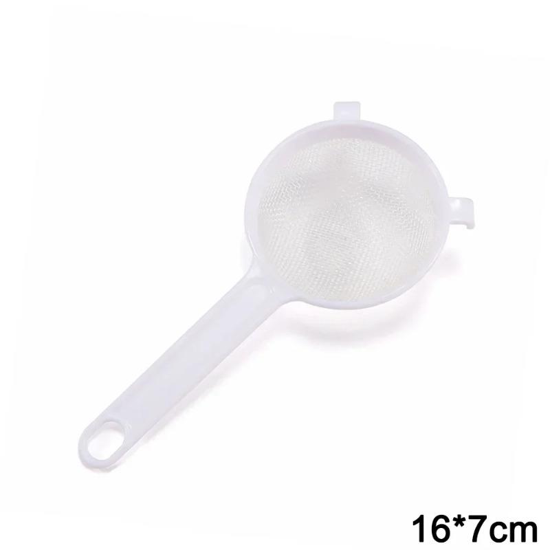 Kitchen Nut Milk Filter Plastic Fine Mesh Spoon Strainer Flour Sieve with Handle Soy Milk Coffee Filter Colanders Kitchen Tools