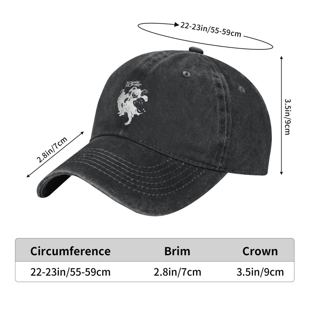 Mcr Band  Punk Rock Baseball Cap Distressed Denim Washed My Chemical Romance  Headwear Unisex Workouts Adjustable Fit Hats Cap
