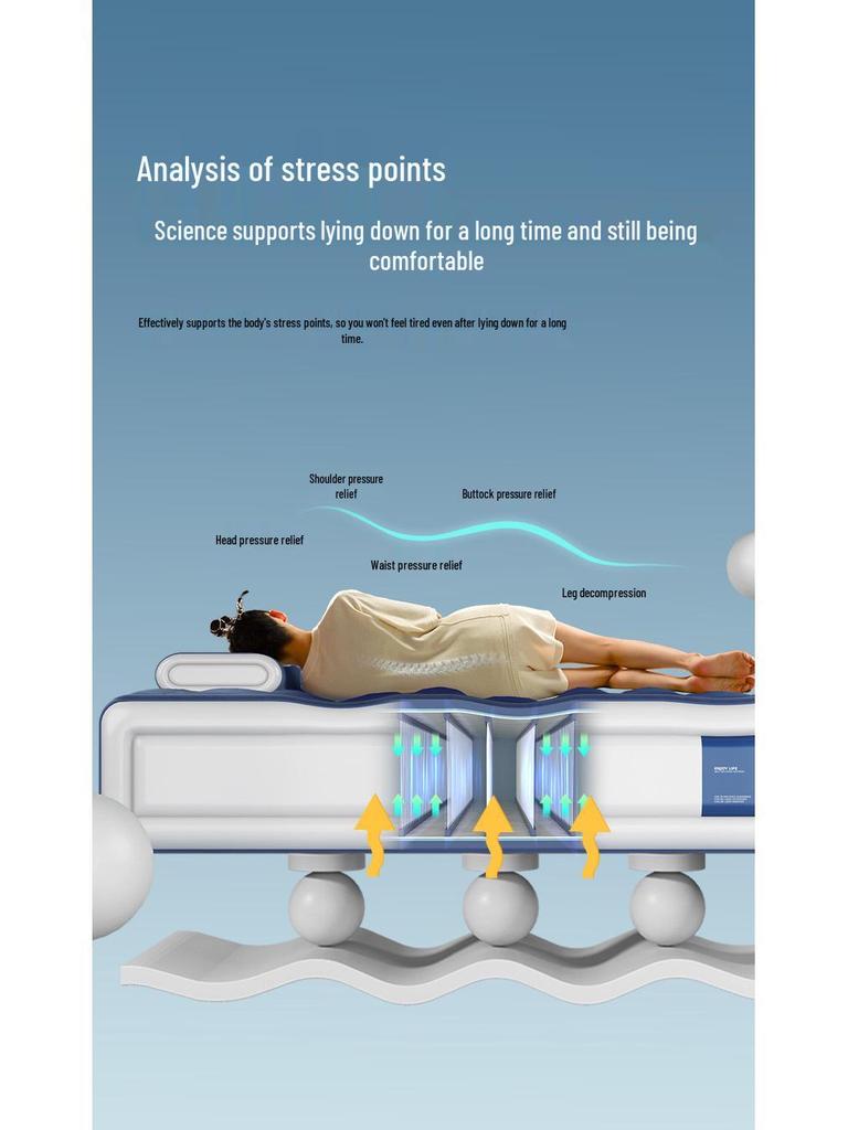 Double-Height Flocked Inflatable Bed - Foldable Single Mattress with Automatic Inflation