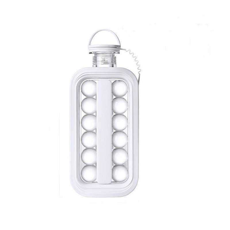 Ice Hockey Kettle: Dual Ice Cube Mold & Storage Box - Silicone Spherical Tray for Home Use