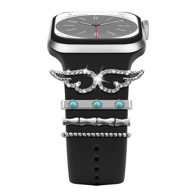 Decoration For Apple watch ultra 2 band 10 9 11 Diamond Jewelry Charms Accessories samsung/Huawei/amazfit strap 20/22mm Bracelet