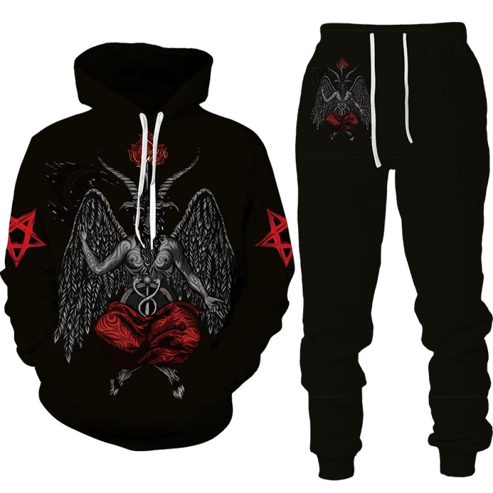 

Толстовка/штани/комплект із 3D-принтом черепа в готичному стилі. Чоловічий спортивний одяг, весняно-осінній вуличний одяг, спортивний модний комплект чоловічого одягу. XXXL