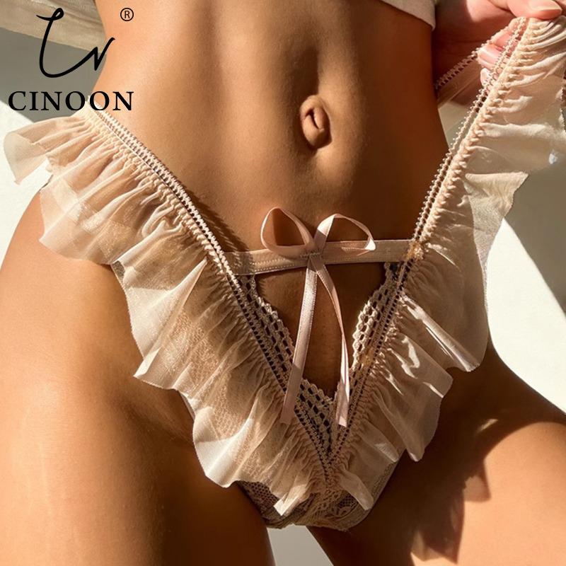 CINOON Dámské Sexy Francouzské Trojúhelníčkové Kalhotky Nové G-string Krajkové Spodní Prádlo s Nízkým Pasem Jedna Velikost Padne VšemS Prodyšné Spodní Prádlo