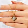 Luxury 100% Real 18k Gold  Women's Moissanite Pendant Necklace