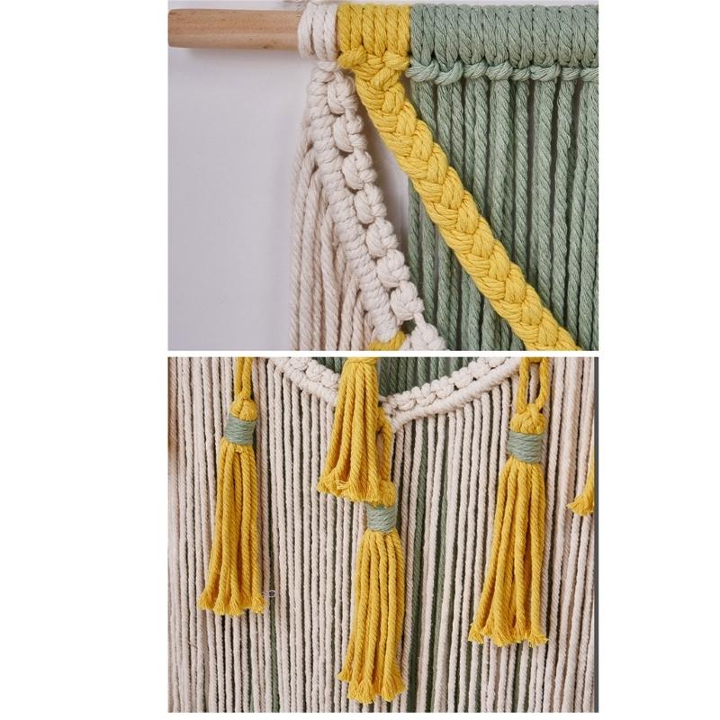 Colorful Handwoven Cotton Rope Tassels Wall Hanging Tapestry for Home Decoration Living Room or Bedroom Wall Pendant