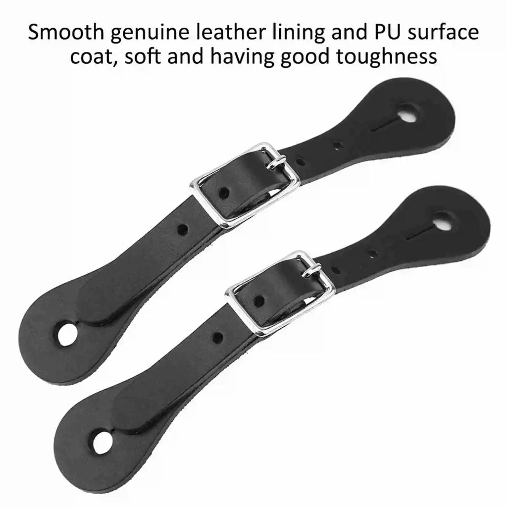1 Pair Horse Riding Accessories Handmade Genuine Leather Equestrian Spur Strap