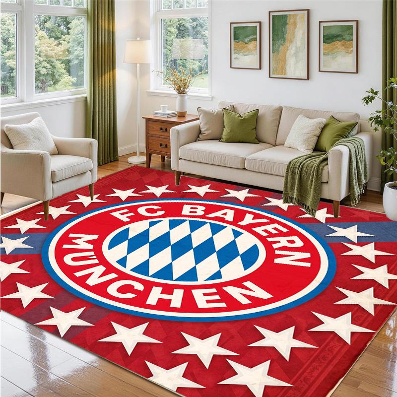 Bayern Munich Design Crystal Velvet Rug Soft Decorative Mat for Bedroom Entrance
