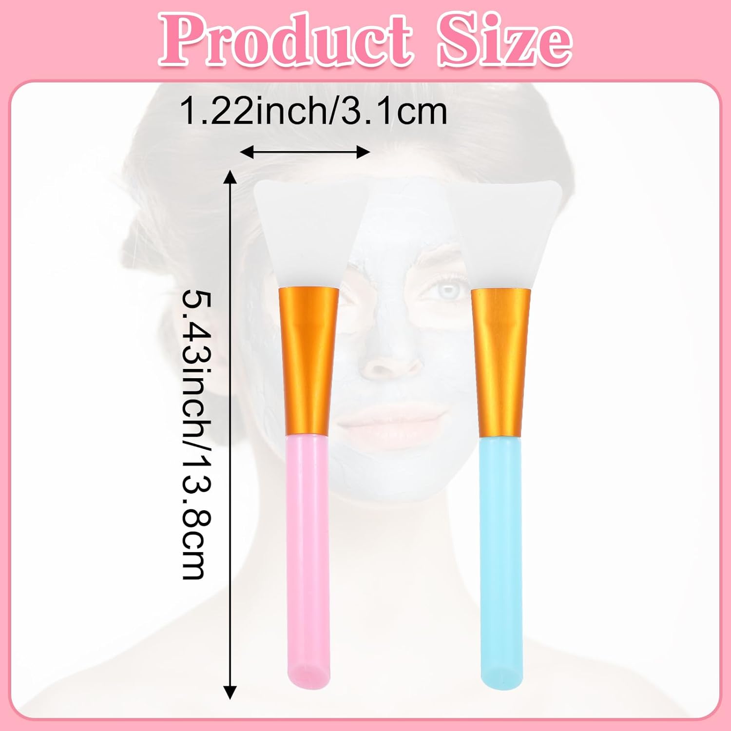 2PCS Silicone Mask Applicator Tool Face Mask Brush Soft Silicone Facial Mud Makeup Brushes Face Mask Beauty Tool Hairless Spatula Applicator Tools
