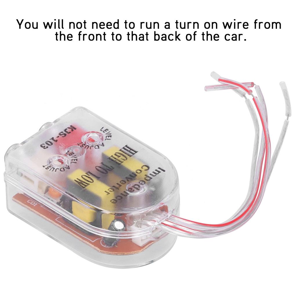 12V Car Stero Radio Converter Speaker High to Low RCA Line Amplifier Audio Impedance Adapter