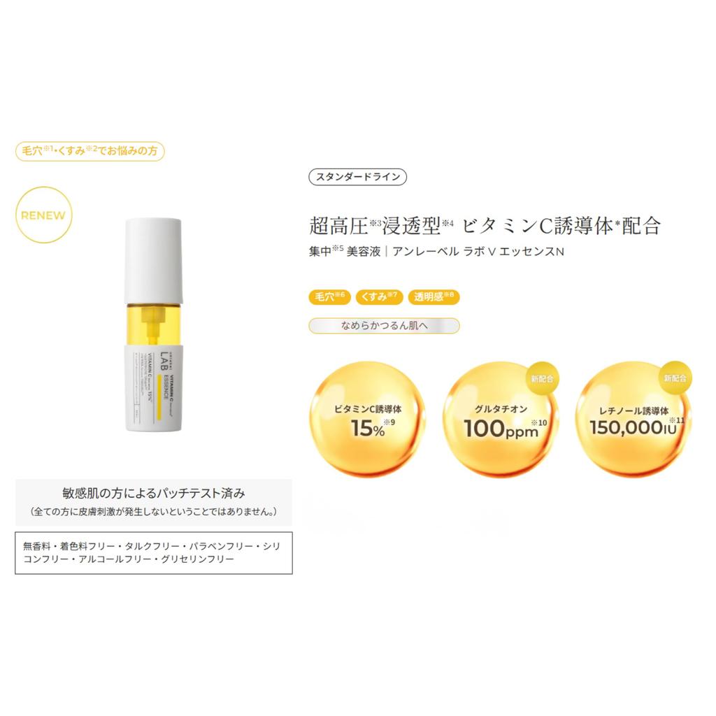 Nuovo Siero V Essence Unlabel 50ml - Vitamina C ad Alta Pressione, Retinolo, Glutatione per Pori, Illuminante, Anti-Opacità Skincare