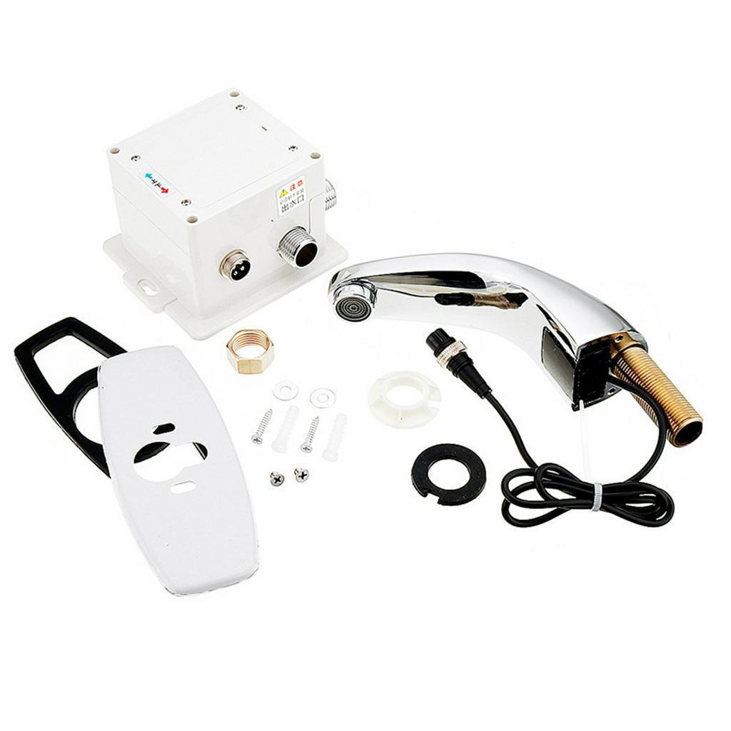 Automatic Infrared Sensor Basin Faucet Kitchen Smart Touchless Sink Cold Tap Single Handle Deck Mount + Controller Box
