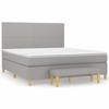 VidaXL Lit à sommier tapissier avec matelas Gris clair 180x200cm Tissu - Modèle 3137013