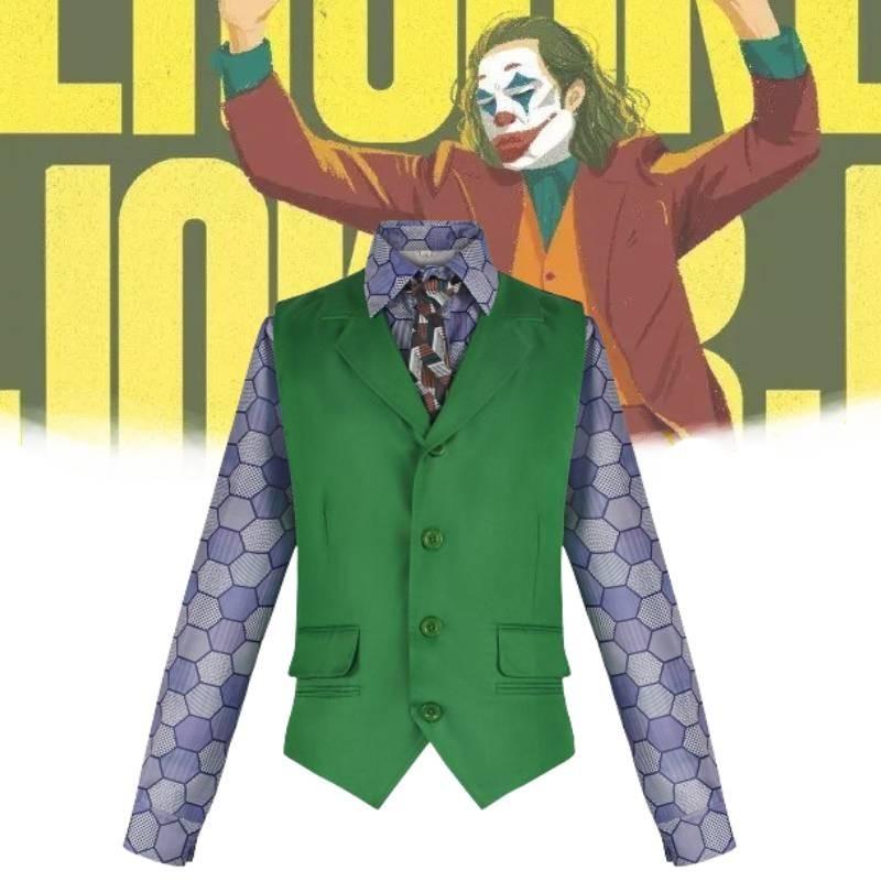 Kostým Temného rytíře Jokera Klauna se sadou košile, vesty a kravaty pro Halloweenské Cosplay
