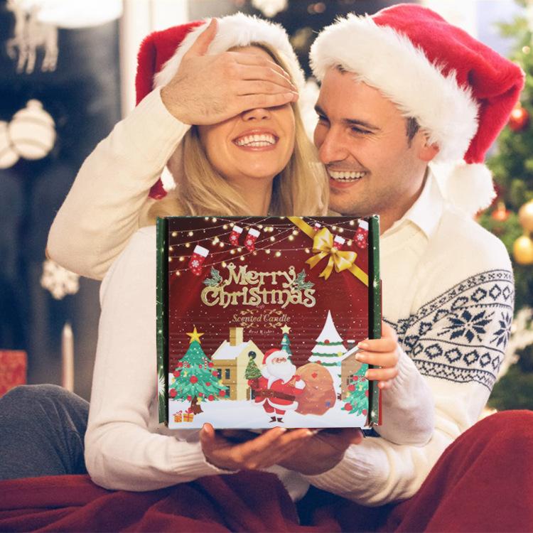 Soy Wax Christmas Gift Box Aromatherapy Candle Set Nordic Interior Decoration Ornament Fragrance Souvenir Christmas Candle