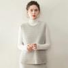 2025 Fall/Winter Women's Round Neck Cashmere Knit Crochet Vest - Loose Pullover Layering Shrug