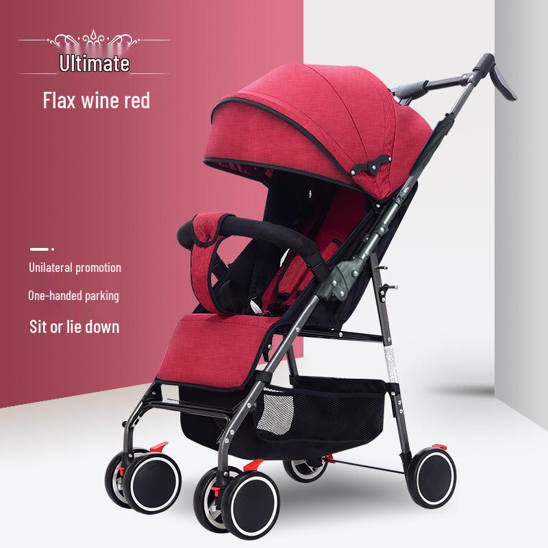 

Портативная детская коляска с высоким положением сиденья, двумя положениями, амортизацией и складыванием одной кнопкой