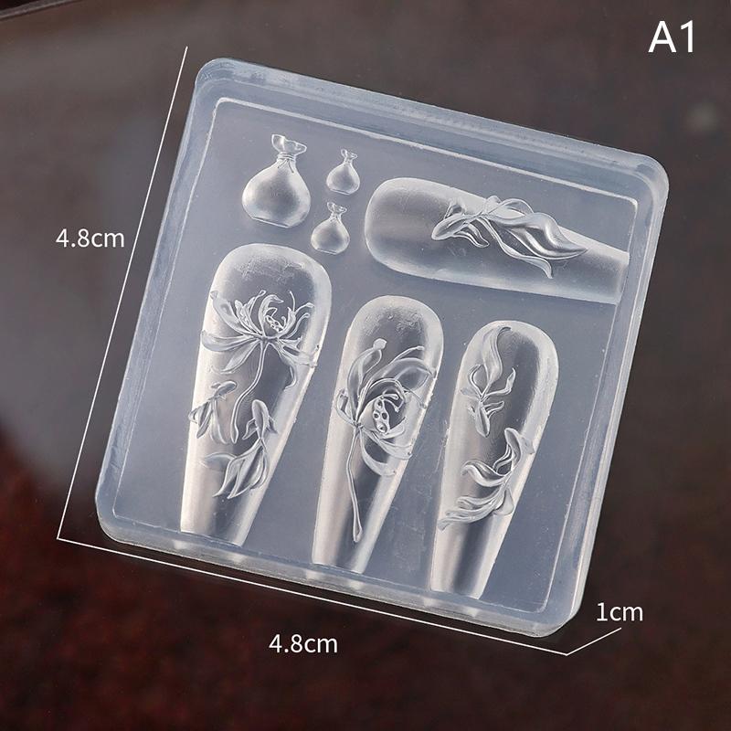 3D Mini Silicone Mold Butterfly Flower Nail Art Decorations Nails DIY Design Flower Shell Nail Mold Stamping Plate Manicure Mold