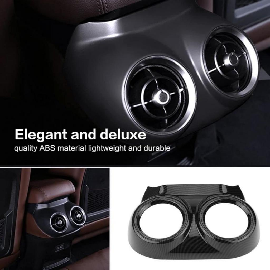 TOYCIDFG Car Rear Seat Air Conditioner Outlet Vent Frame Cover Trim for Alfa Romeo Stelvio 2017-2020, Car Decoration Accessories (Carbon Fiber