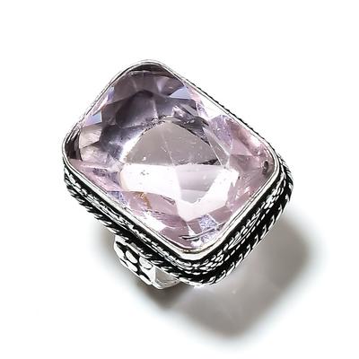 Pink Kunzite Gemstone Handmade 925 Sterling Silver Gift Jewelry Ring Size 6 C3o87