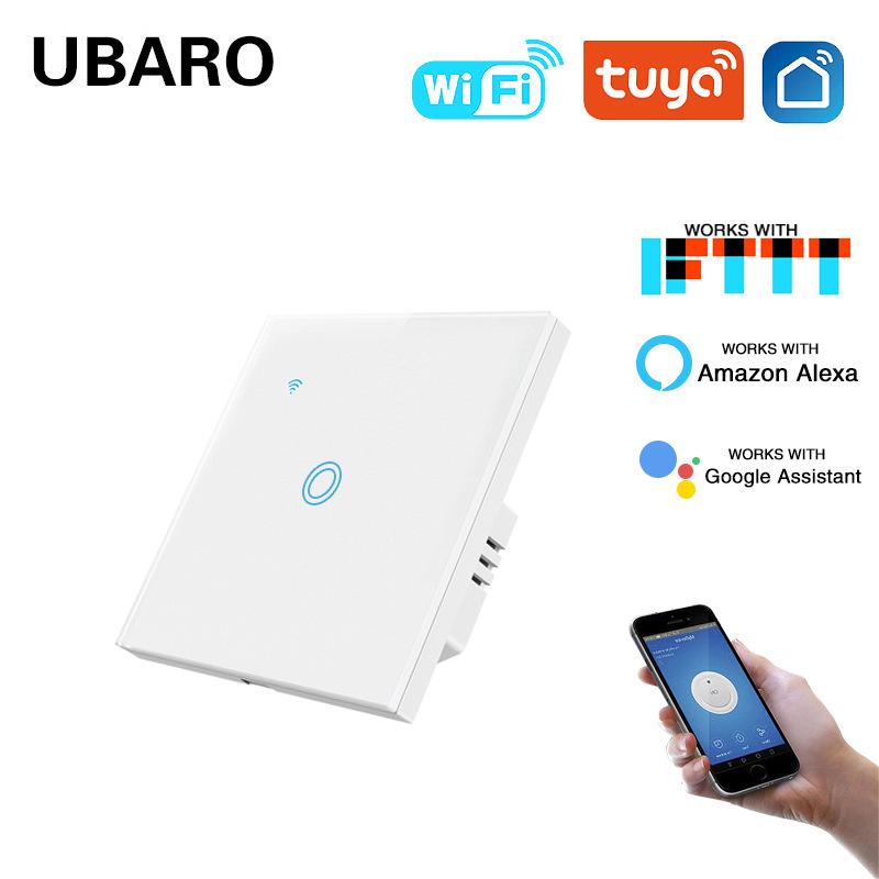 French Graffiti WiFi Smart Double Switch: Tempered Glass, Alexa-Compatible